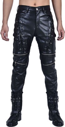 Lace-up Leather Pants Fuente Cow Nappa Leather black