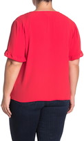 Thumbnail for your product : Cece By Cynthia Steffe Ruffle Sleeve Solid Crepe Blouse