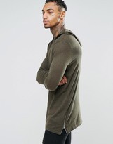 Thumbnail for your product : ASOS Longline Knitted Hoodie with Side Zips