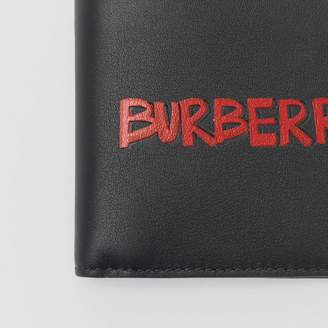 Burberry Graffiti Print Leather International Bifold Wallet