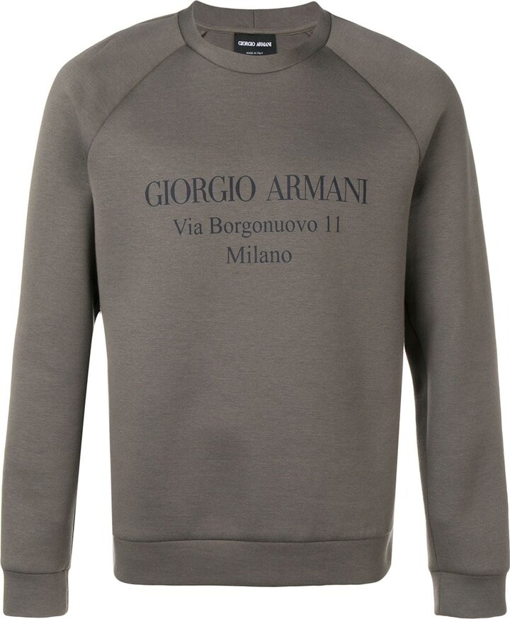 Giorgio Armani Logo Print Sweatshirt - ShopStyle Crewneck Sweaters
