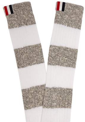 Thom Browne Striped Cotton Socks - Mens - White