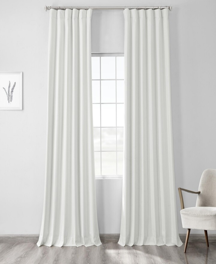 Half Price Drapes Starlight Off White Thermal Cross Linen Weave Blackout Curtain