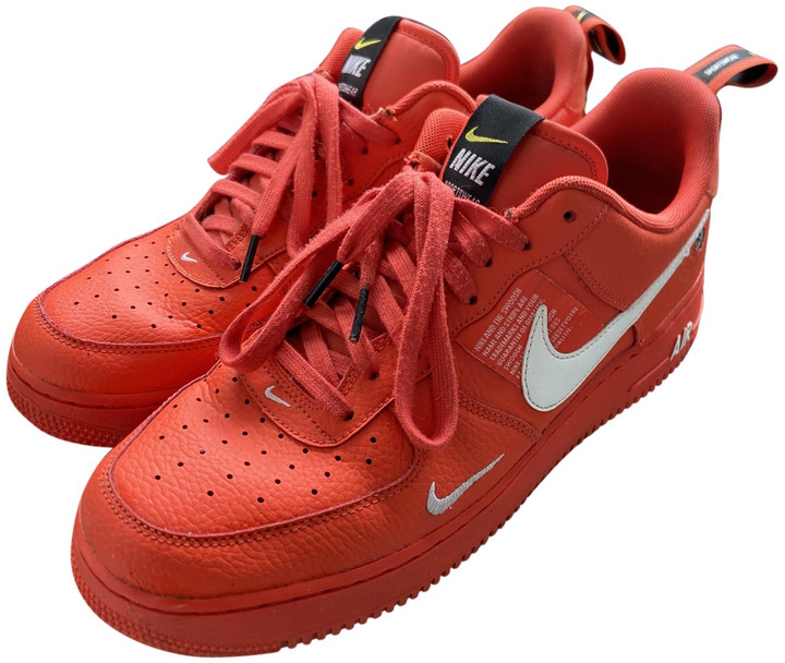 red leather nike air force 1