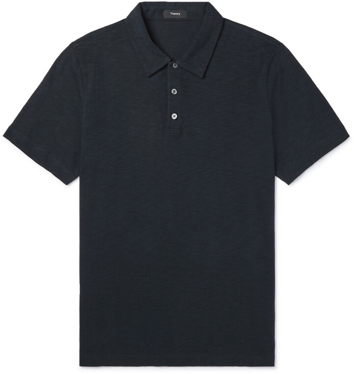 Theory Bron Slub Organic Cotton-Jersey Polo Shirt - ShopStyle