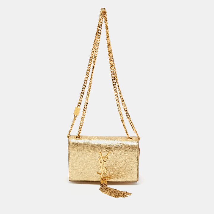Saint Laurent Gold Leather Small Kate Tassel Crossbody Bag ShopStyle