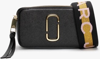 Marc Jacobs The Snapshot Logo Strap New Black Multi Leather Camera Bag