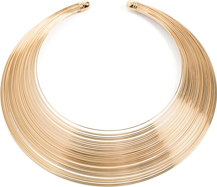 Kenneth Jay Lane Multi Row Gold Wire Collar Necklace