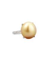 Thumbnail for your product : Eli Jewels Golden South Sea Pearl and Diamond Ring