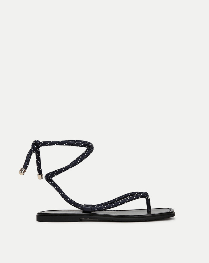 Veronica Beard Carmina Wrap Sandal Eclipse Coconut