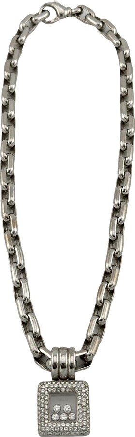 Chopard Happy Diamonds 18k White Gold Necklace With Large Pendant