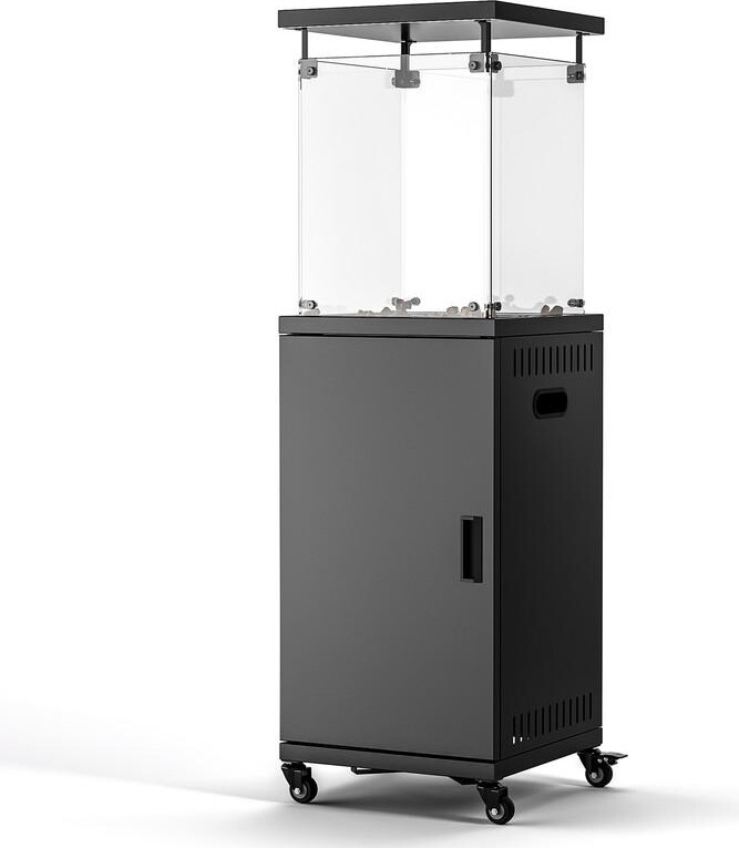 Pamapic 50000-btu Black Steel Floorstanding Propane Patio Heater with Wheels