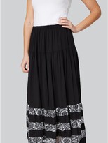 Thumbnail for your product : M&Co Izabel London Striped Tiered Maxi Skirt