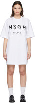 Thumbnail for your product : MSGM White 'Milano' Brush Logo Dress