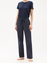 Thumbnail for your product : Derek Rose Nelson 79 Floral-print Cotton Lounge Trousers - Navy