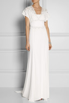 Thumbnail for your product : Temperley London Willow Floral-appliquéd Embellished Silk Gown - White