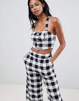 Thumbnail for your product : Whistles Gingham Buttondown Cropped Top