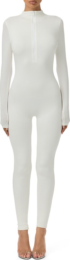 Naked Wardrobe Quarter Zip Jumpsuit