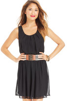 Thumbnail for your product : Amy Byer BCX Juniors' Pleated Belted Dress