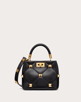 Thumbnail for your product : Valentino Garavani Small Roman Stud The Handle Bag In Nappa Women Black 100% Lambskin OneSize
