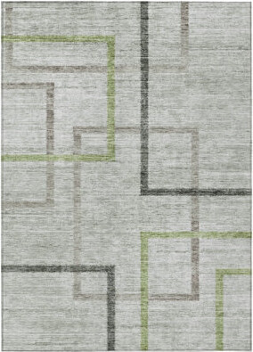 HomeRoots 3' X 5' Charcoal Geometric Washable Indoor Outdoor Area Rug