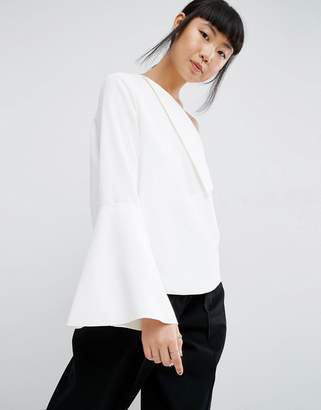 ASOS Foldover Detail Top With Wide Sleeve