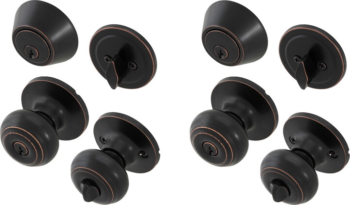 Honeywell Classic Knob Home Security Kit Door Lock, Oil-Rubbed Bronze