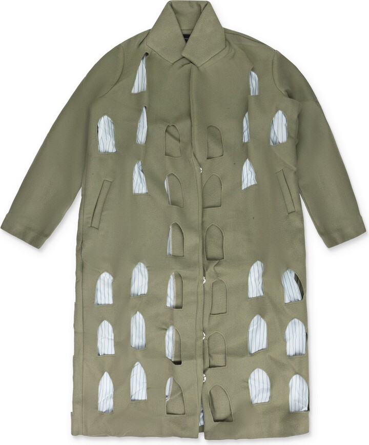 Who Decides War Green Stained Glass Laser Trench Coat