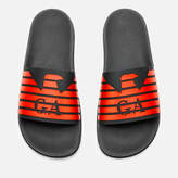 Thumbnail for your product : Emporio Armani Men's Zup Slide Sandals - Black/Black/Mandarin