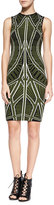 Thumbnail for your product : Torn By Ronny Kobo Claudia Geometric-Print Sheath Dress, Green