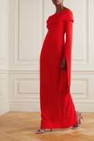 Thumbnail for your product : SOLACE London Arden Draped Off-the-shoulder Crepe Maxi Dress - Red