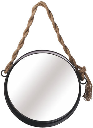 Asstd National Brand Medium Wall Mirror with Twisted Rope Hanger