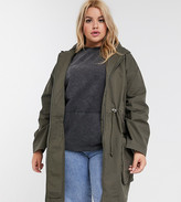 Thumbnail for your product : ASOS Curve DESIGN Curve lightweight parka in khaki