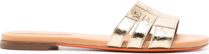 Santoni Open-Toe Flat Slides