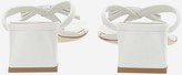 Thumbnail for your product : Bzees White Leather Mid Heel Thong Sandals