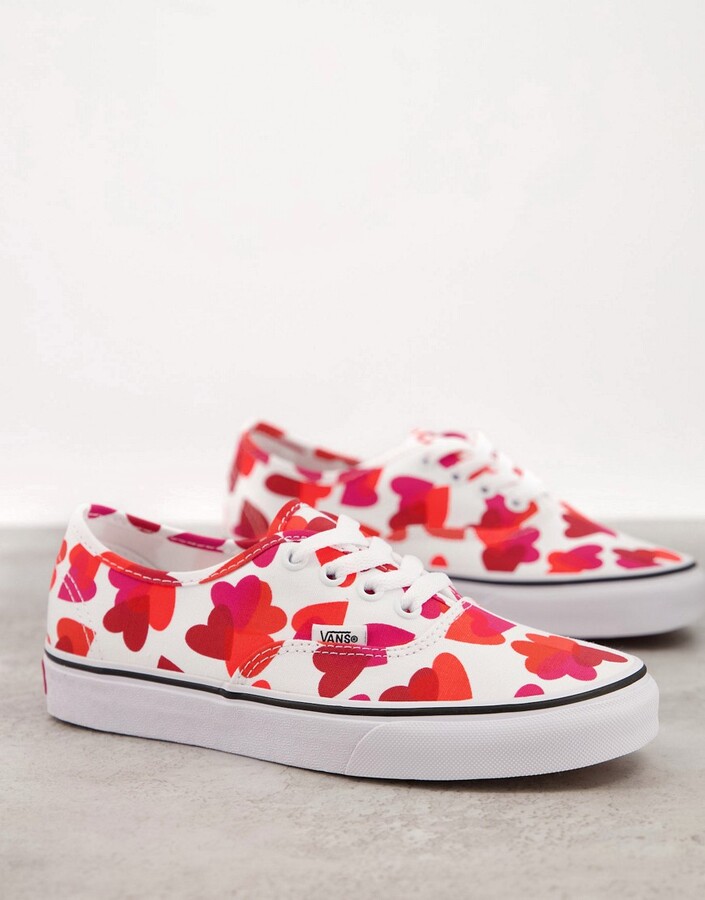 Vans Authentic Valentine Hearts sneakers in red/white - ShopStyle