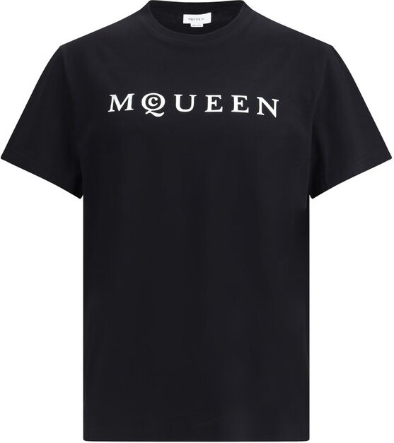 Alexander McQueen Flocked-Logo Crewneck T-Shirt