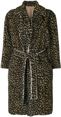 Yves Salomon leopard print trench coat