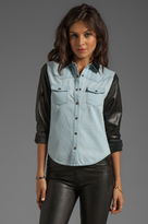 Thumbnail for your product : Joe's Jeans Denim with Leather Western Shirt