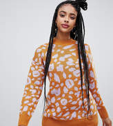 Thumbnail for your product : Monki oversized leopard print crew neck jumper in purple and orange