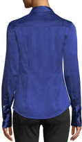 Thumbnail for your product : Theory Perfect Fitted 2 Stretch-Satin Long-Sleeve Button-Down Blouse