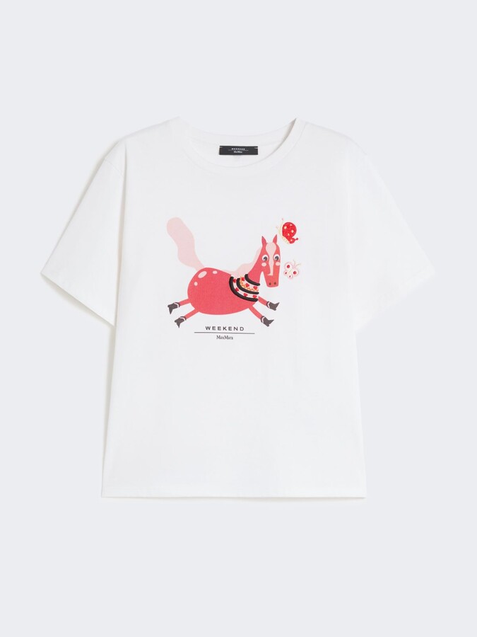 Max Mara Print and embroidery-adorned cotton T-shirt