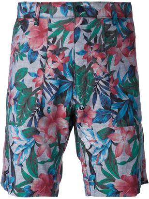 Naked & Famous Denim flower print bermuda shorts