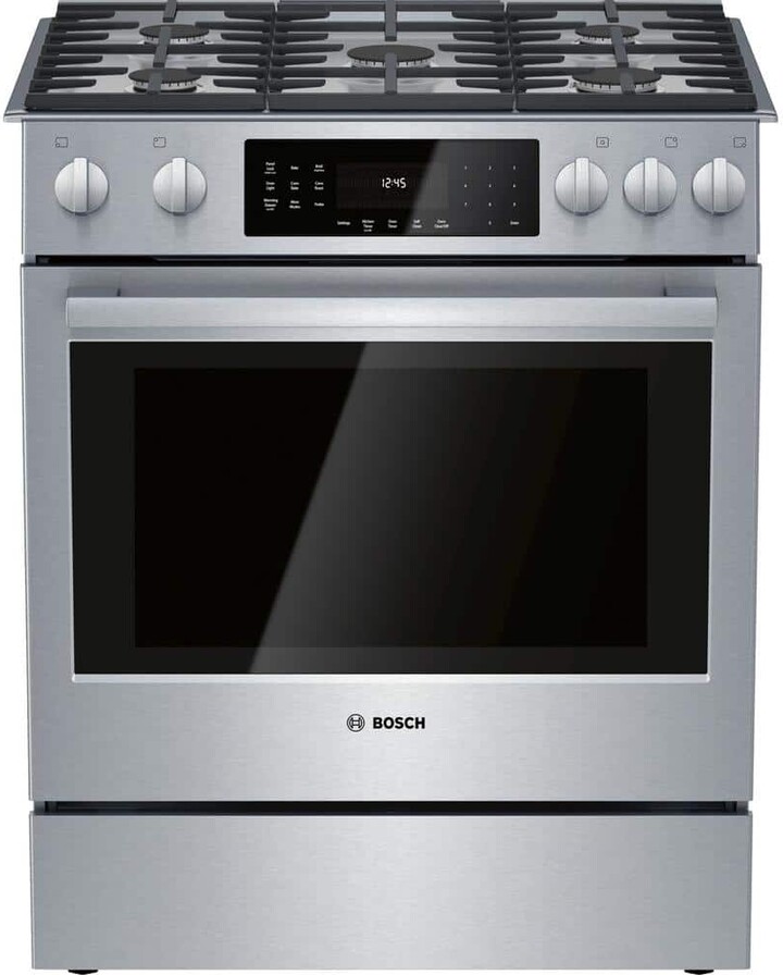 Benchmark Series 30 in. 4.8 cu. ft. Slide-In Gas Range with Self-Cleaning Convection Oven in Stainless Steel