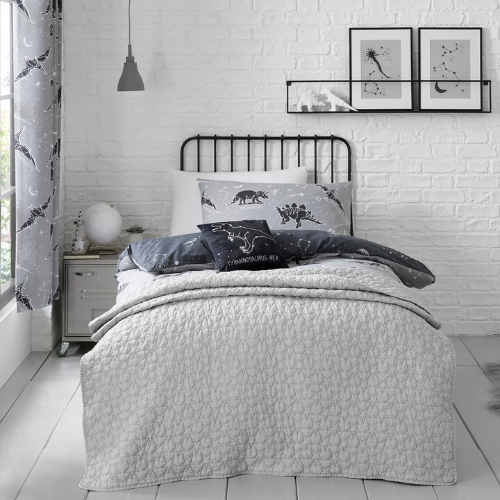 Dunelm Grey Stars Bedspread Grey ShopStyle Quilts & Coverlets