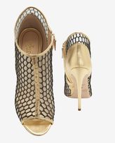 Thumbnail for your product : Jerome C. Rousseau Honeycomb Mesh Bootie Sandal: Gold