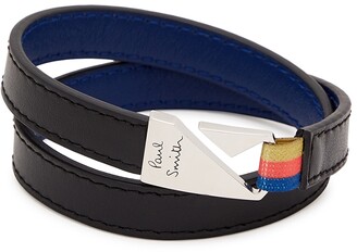 Paul Smith Black leather wrap bracelet - ShopStyle