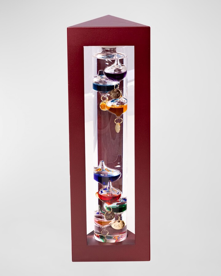 Galileo Thermometer with Multicolor Weights, 13"L