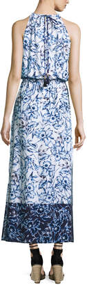 Tommy Bahama Sketchbook Blossoms Halter Maxi Dress, Blue/White