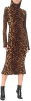 Thumbnail for your product : Norma Kamali Leopard-print jersey midi dress